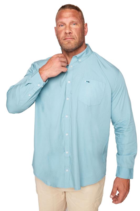 BadRhino Blue Cotton Poplin Long Sleeve Shirt | BadRhino 4