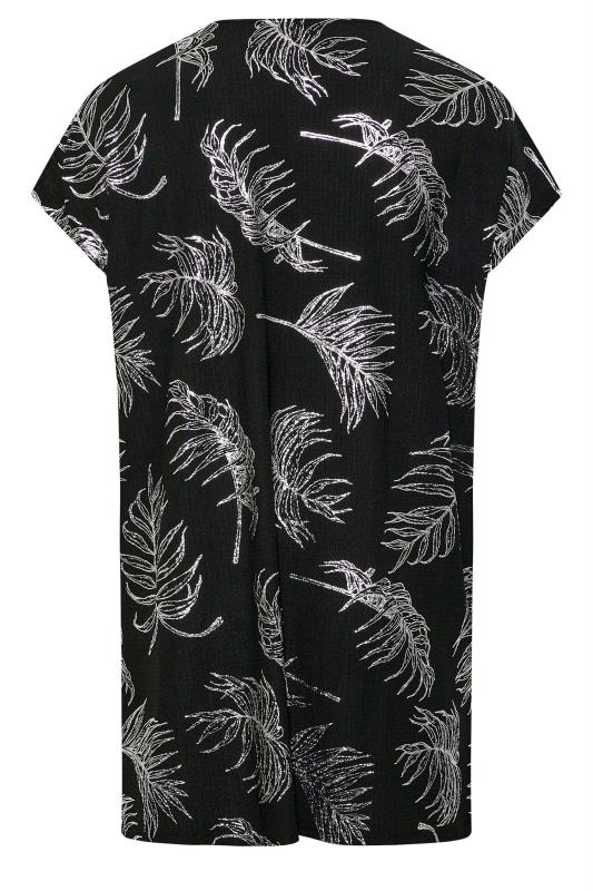 Plus Size Black Foil Leaf Print Cardigan | Yours Clothing 7