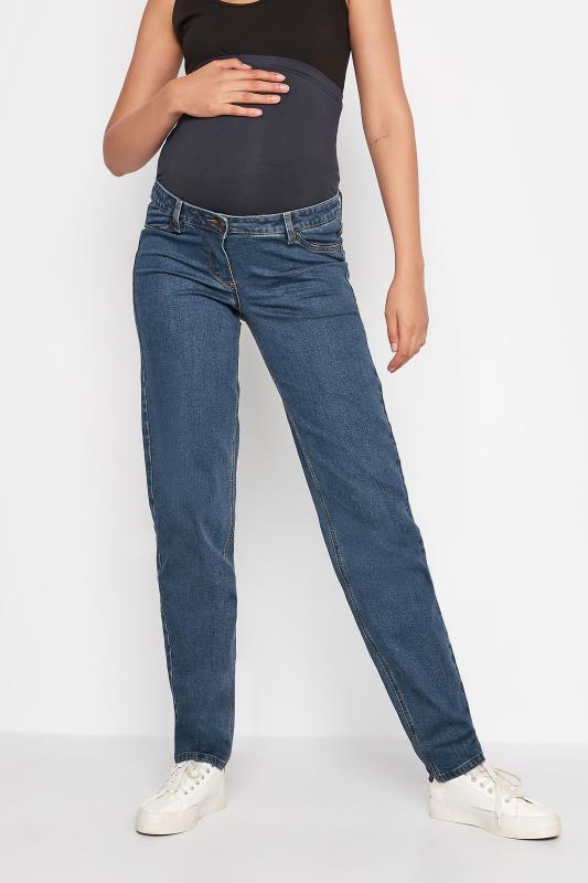  Grande Taille LTS Tall Maternity Indigo Blue Washed UNA Stretch Mom Jeans