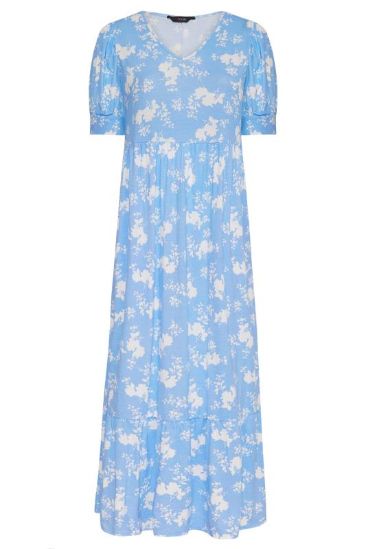 Plus Size Blue Floral V-Neck Maxi Dress | Yours Clothing 6