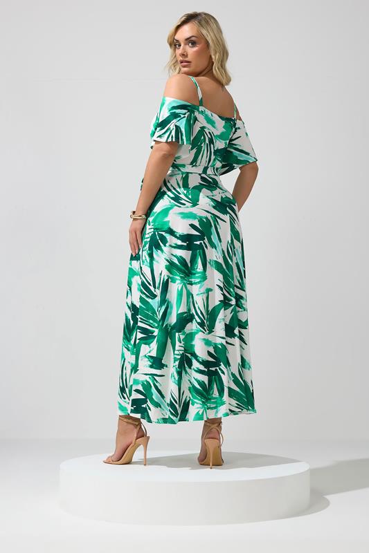 YOURS LONDON Plus Size Green Abstract Print Maxi Dress | Yours Clothing 2