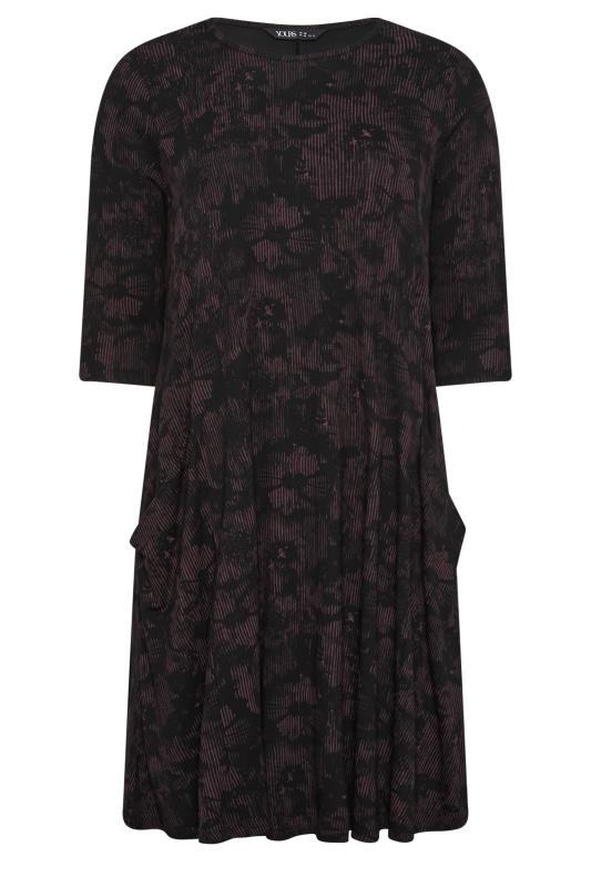 YOURS Plus Size Black Floral Print Pocket Midi Dress | Yours Clothing 5