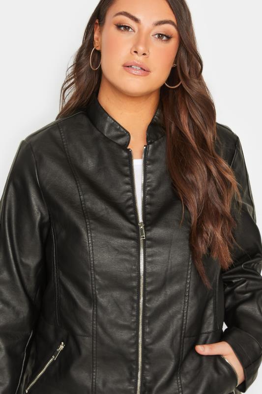 Plus Size Black Faux Leather Jacket | Yours Clothing