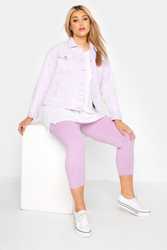 YOURS FOR GOOD Curve Lilac Purple Cropped Leggings_B.jpg