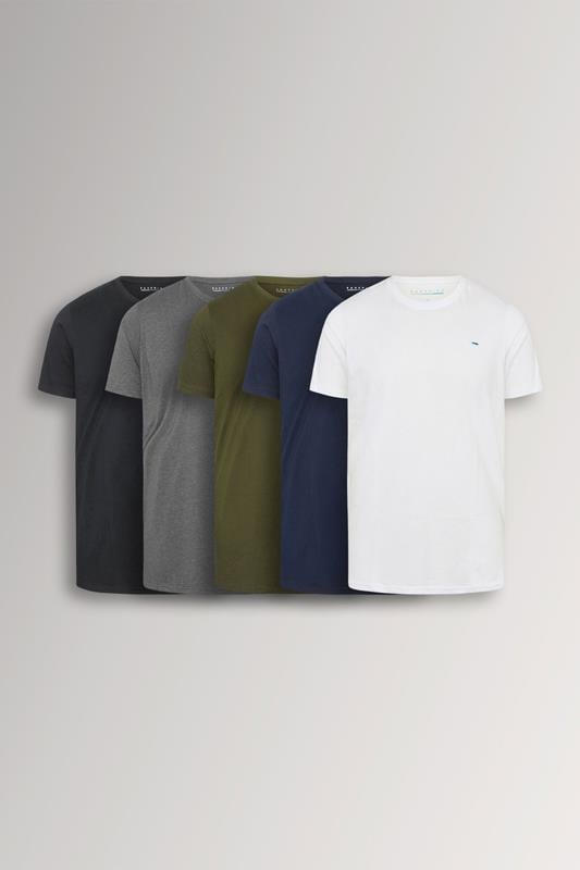 BadRhino - Set van 5 paar T-shirts van katoen in multi