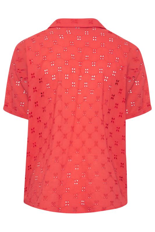 LIMITED COLLECTION Curve Coral Orange Broderie Anglaise Shirt | Yours Clothing 10