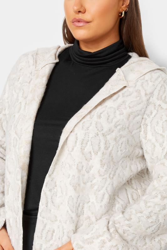 YOURS LUXURY Plus Size White Animal Print Hooded Faux Fur Jacket | Yours Clothing  5
