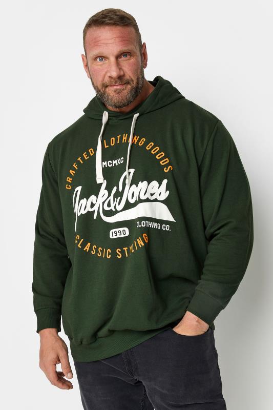  Grande Taille JACK & JONES Big & Tall Green Circular Logo Sweat Hoodie