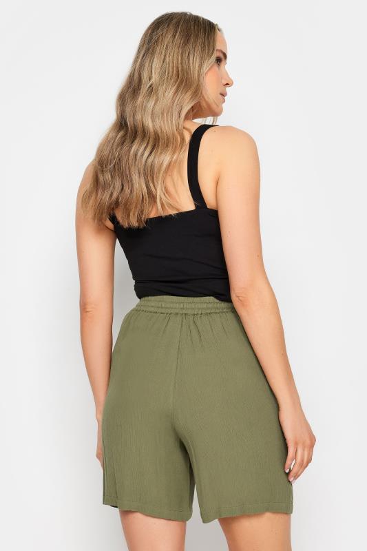 LTS Tall Womens Olive Green Textured Shorts | Long Tall Sally 3