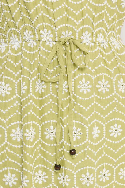 LTS Tall Women's Lime Green Floral Embroidered Cotton Maxi Dress | Long Tall Sally 5