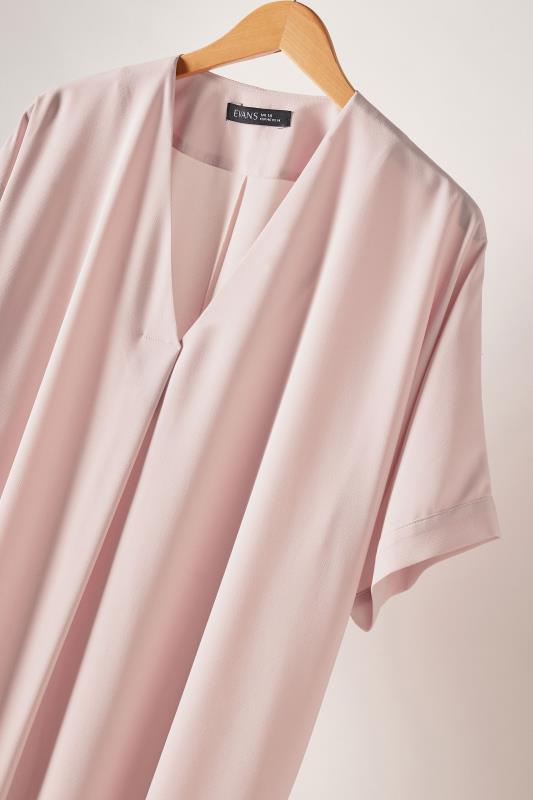 EVANS Plus Size Baby Pink Pleat Front Blouse | Evans 7