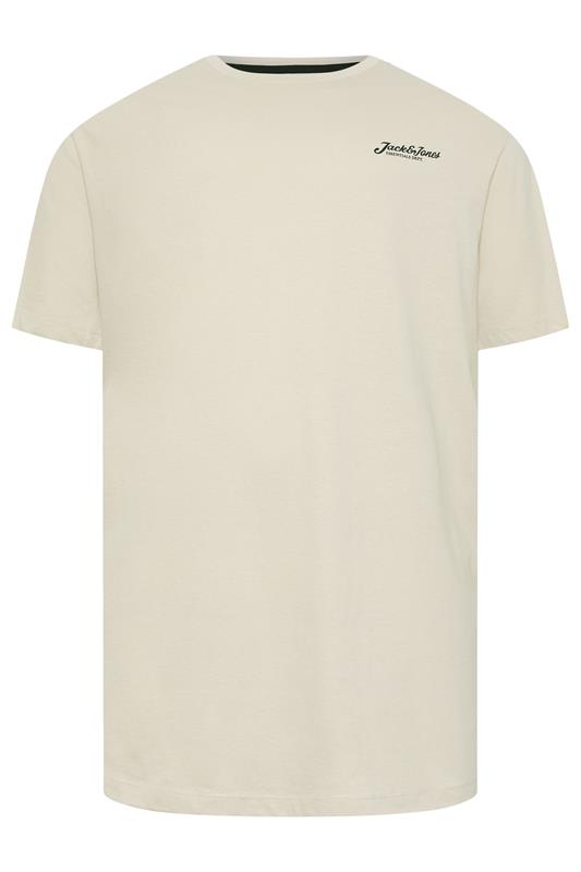 JACK & JONES Big & Tall 5 Pack Blue/Off-White/Yellow/Green/Pink Core T-Shirts | BadRhino 9