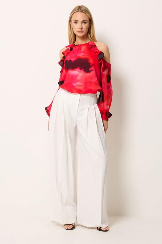 STAR Red Blurred Floral Cold Should Top | StarByJM 1