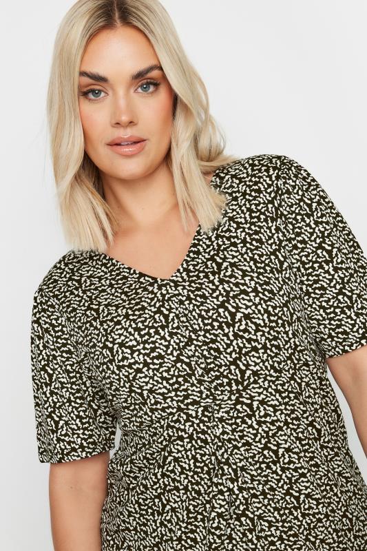 YOURS Plus Size Black & White Abstract Print Swing Top | Yours Clothing 4