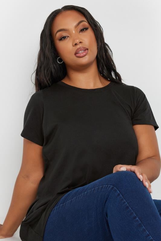 YOURS 2 PACK Plus Size Black Core T-Shirts | Yours Clothing 5