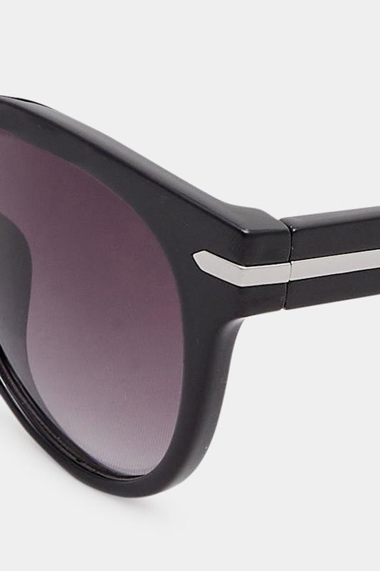 Black Oversized Silver Detail Sunglasses 4