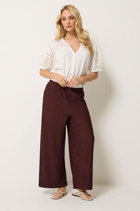  M&Co pantalones capri marrón óxido de pierna ancha