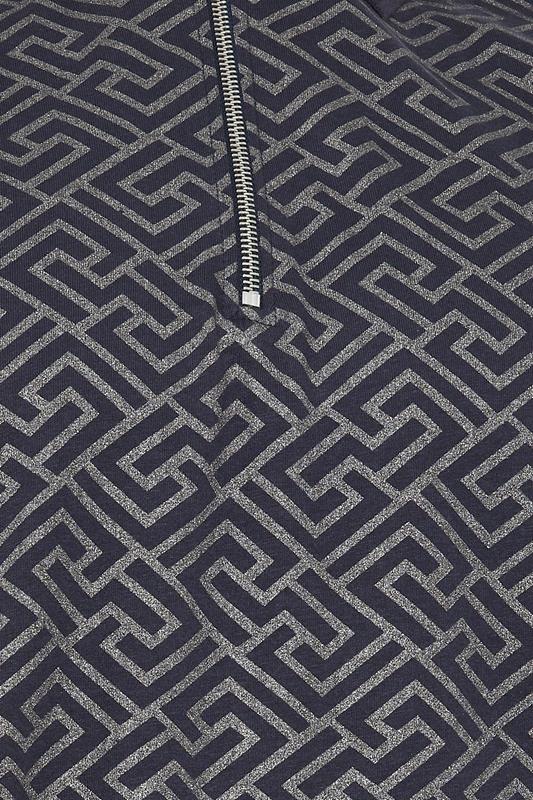 KAM Big & Tall Navy Blue Foil Print Polo Shirt | BadRhino 5