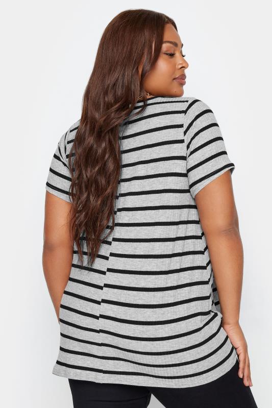 YOURS Plus Size 2 Pack Black Ribbed Swing T-Shirts | Yours Clothing 5