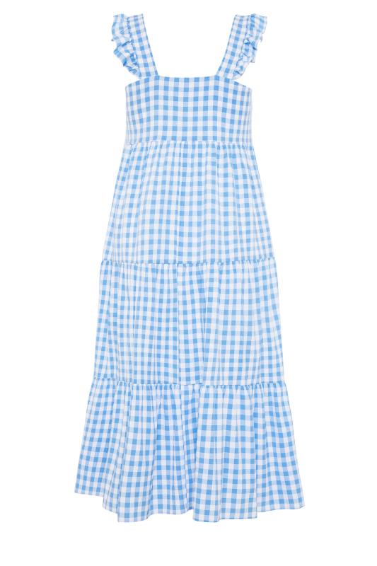 YOURS LONDON Curve Blue Gingham Frill Dress 8