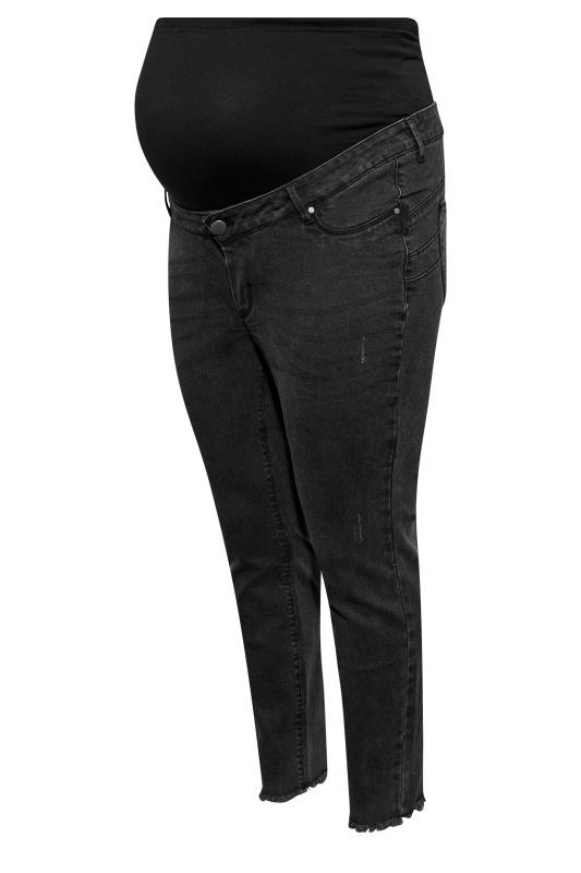 BUMP IT UP MATERNITY Plus Size Washed Black Push Up AVA Jeans | Yours Clothing 4