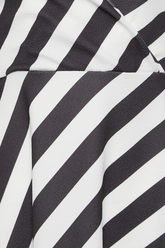YOURS PETITE Plus Size Black & White Stripe Wrap Dress | Yours Clothing 5