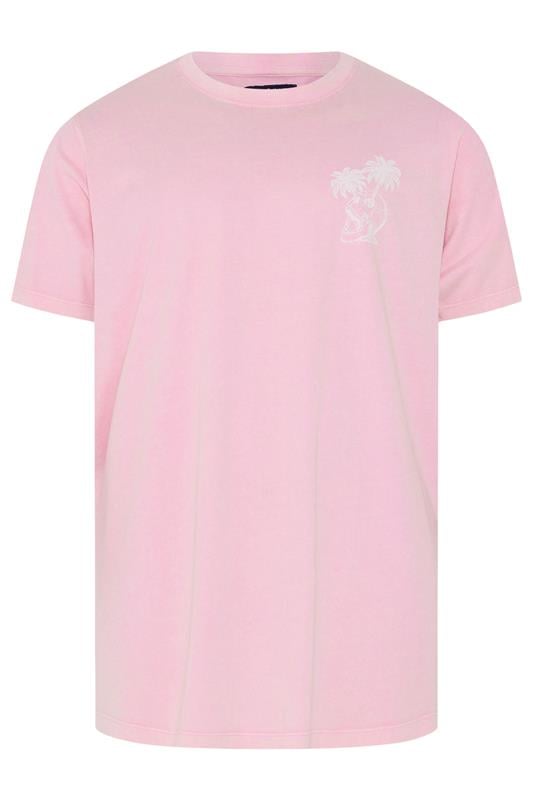 BadRhino Big & Tall Light Pink Acid Wash Graphic T-Shirt | BadRhino 7