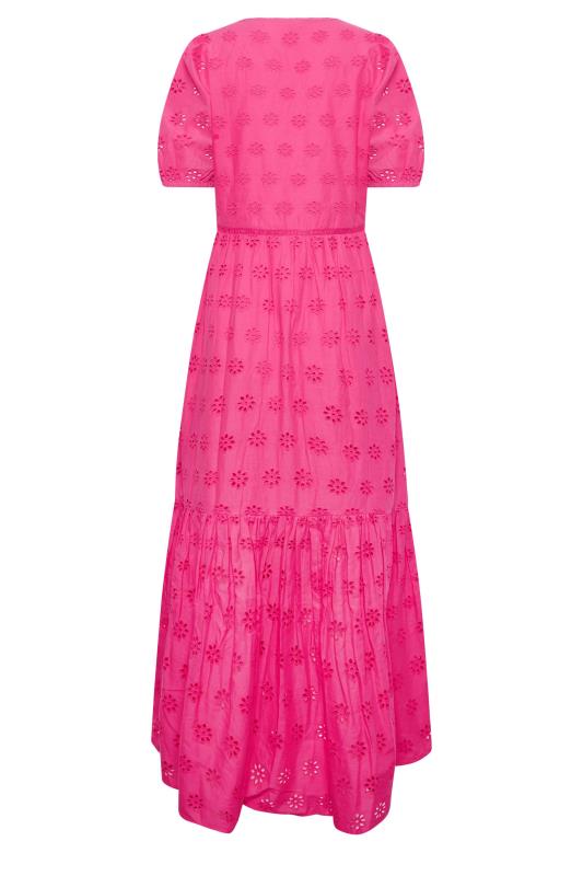 LTS Tall Women's Pink Broderie Tiered Dress | Long Tall Sally 7