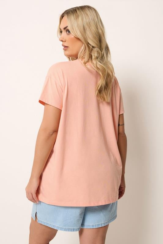 YOURS Plus Size Orange Flower Graphic T-Shirt | Yours Clothing 2