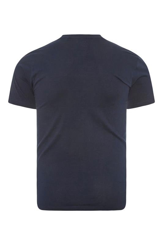 BadRhino Big & Tall Navy Blue Cut & Sew Stripe T-Shirt 3