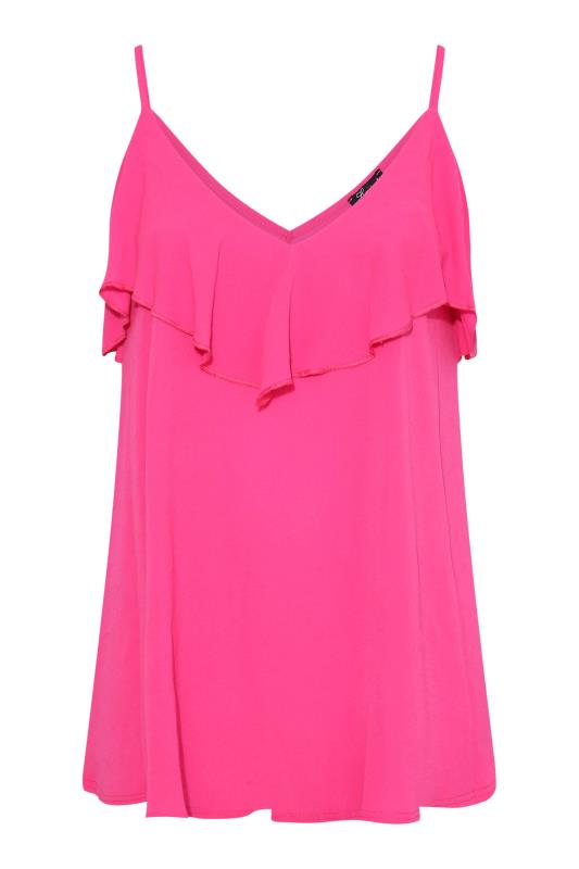 LIMITED COLLECTION Curve Hot Pink Frill Cami Top 6