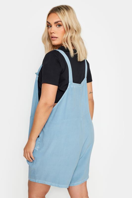 LIMITED COLLECTION Plus Size Blue Chambray Dungarees | Yours Clothing 4
