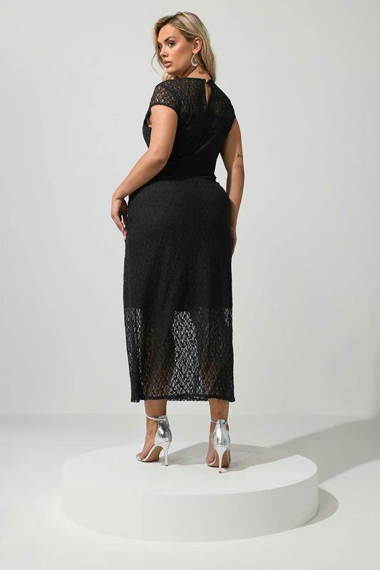 black sleeveless maxi dress plus size Yours London Women's Plus Size Black Lace Sleeveless Maxi Dress Size 20
