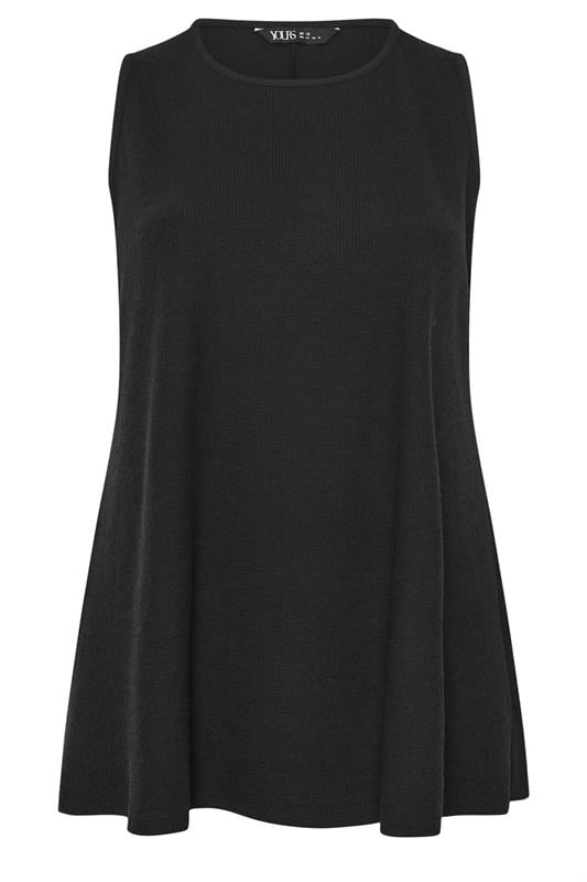 YOURS Plus Size Black Soft Touch Swing Vest Top | Yours Clothing 5