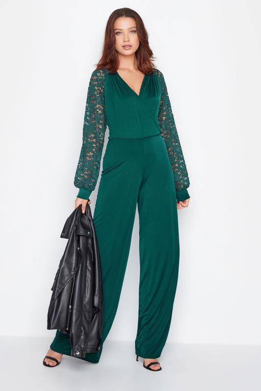 Tall Women's LTS Forest Green Lace Back Jumpsuit | Long Tall Sally 2