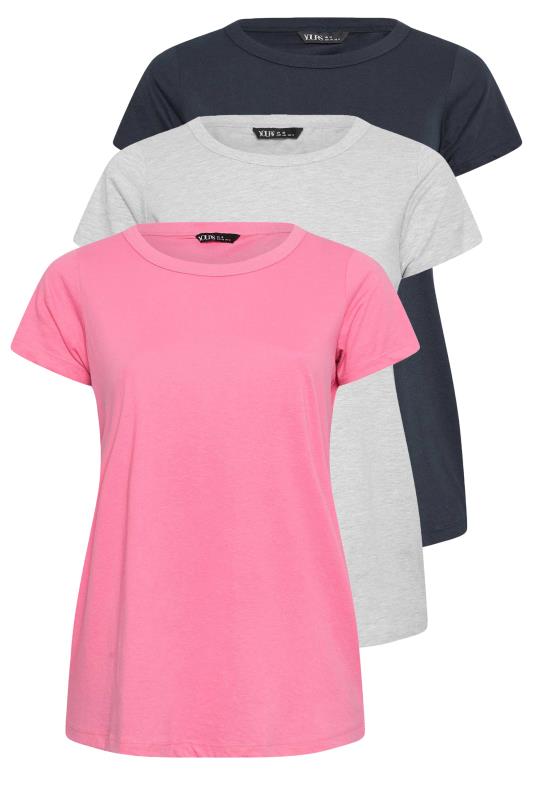 Plus Size  3 PACK Pink & Grey Essential T-Shirts