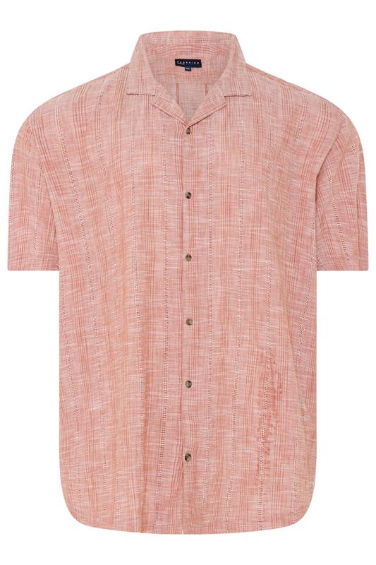 BadRhino Big & Tall Coral Pink Textured Stripe Shirt | BadRhino 6