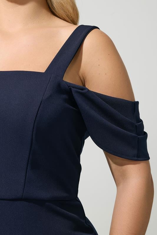 YOURS LONDON Plus Size Navy Blue Cold Shoulder Maxi Dress | Yours Clothing 4