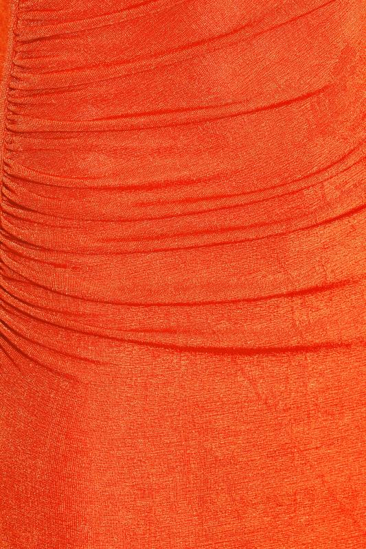 Petite Orange Ruched One Shoulder Maxi Dress 5