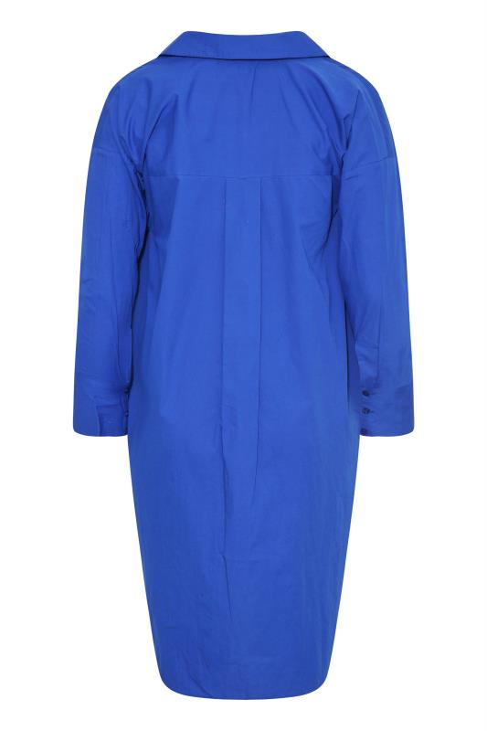 LIMITED COLLECTION Plus Size Cobalt Blue Midi Shirt Dress | Yours Clothing 7