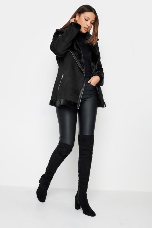 LTS Tall Black Aviator Jacket | Long Tall Sally 2