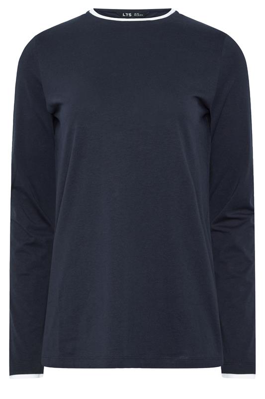 LTS Tall Navy Blue Layered Long Sleeve T-Shirt | Long Tall Sally 5
