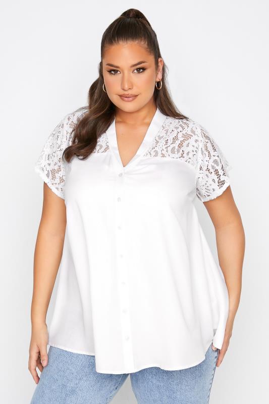 LIMITED COLLECTION Curve White Lace Insert Blouse_B.jpg