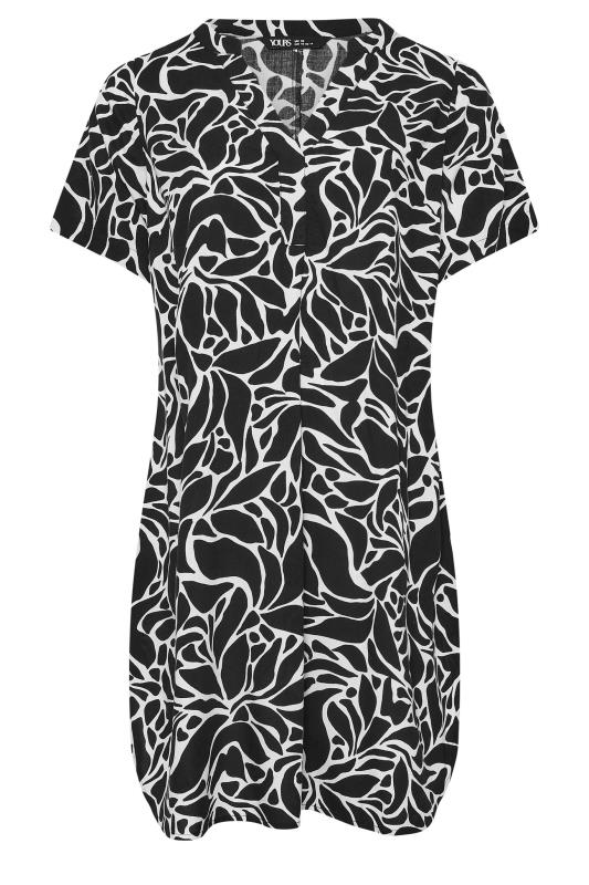 YOURS Plus Size Black Abstract Print Tunic Dress | Yours Clothing 5