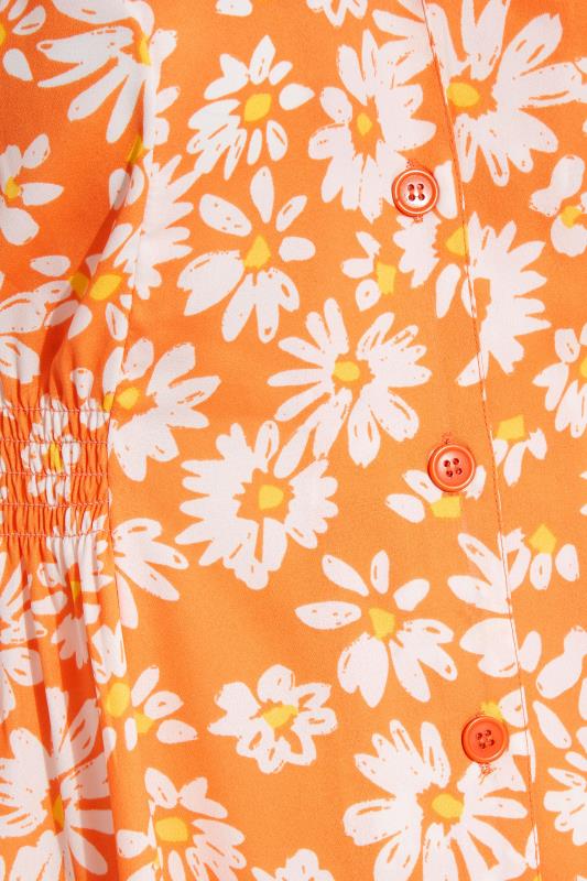 LIMITED COLLECTION Plus Size Orange Daisy Tea Dress | Yours Clothing 5