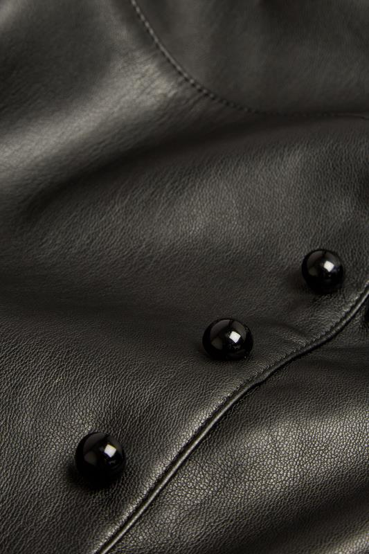 Evans Black Vegan Leather Button Skirt 7