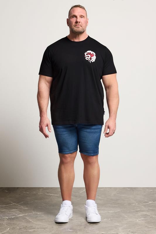BadRhino Big & Tall Black Japanese Animal Graphic T-Shirt | BadRhino 1