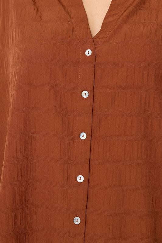 YOURS Plus Size Brown Textured Shirt | Yours Clothing 4