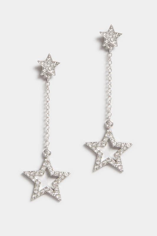 Silver Star Drop Earrings | Yours Clothing  2
