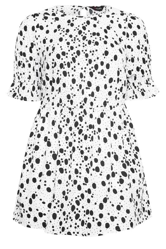 YOURS Plus Size White Polka Dot Print Blouse | Yours Clothing 6